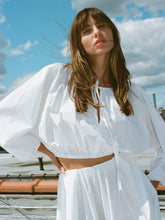 Coastal Poplin Nera Top - White
