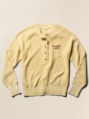 Arizona State University Sunwashed Cotton Fisherman Henley - Lemon Sorbet