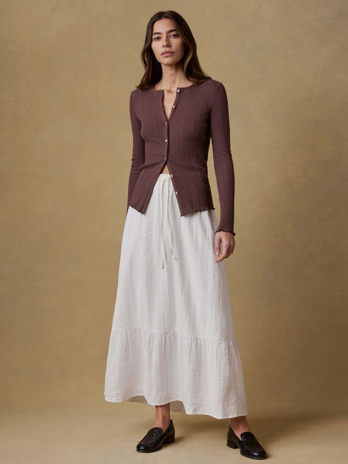 Dune Cotton Gauze Rees Skirt - White